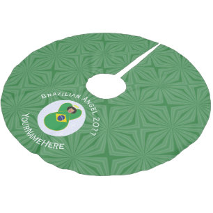 Brasilianische Fahne für den Weihnachtsangel Perso Polyester Weihnachtsbaumdecke