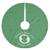 Brasilianische Fahne für den Weihnachtsangel Perso Polyester Weihnachtsbaumdecke (Vorderseite)