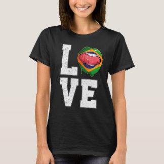 Brasilianische Fahne-Fußballfan-Liebe Brasilianisc T-Shirt