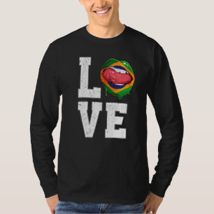 Brasilianische Fahne-Fußballfan-Liebe Brasilianisc T-Shirt