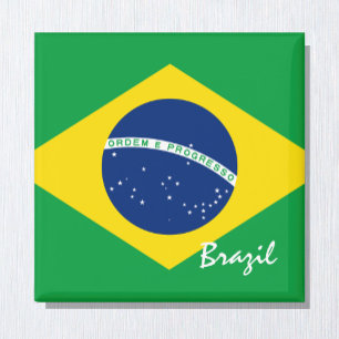 Brasilianische Fahne- und Brasilianerfreunde Magnet