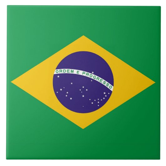 Brasilianische Flag Tile Fliese (Vorderseite)
