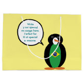 Brasilianische Flagge als Gesprächspartnerin von F Große Geschenktüte (Rückseite)