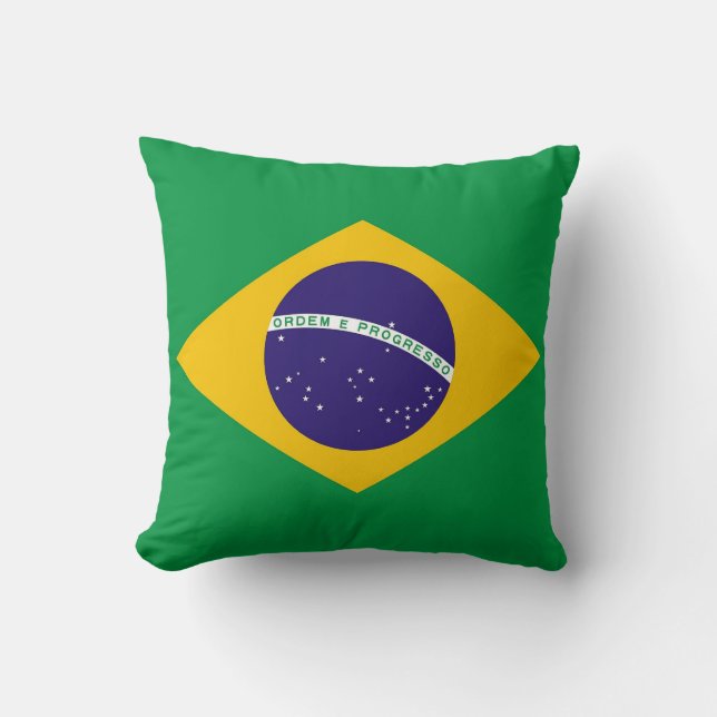 Brasilianische Flagge Amerikas MoJo Pillow Kissen (Vorderseite)