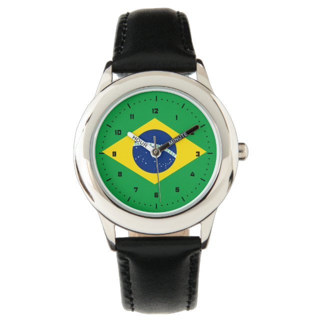 Brasilianische Flagge Armbanduhr (Vorderseite)