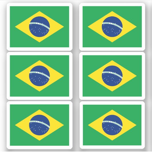 Brasilianische Flagge Aufkleber (Vorderseite)