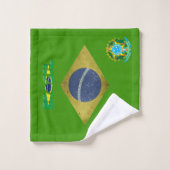 Brasilianische Flagge Badhandtuch Set (Waschlappen)