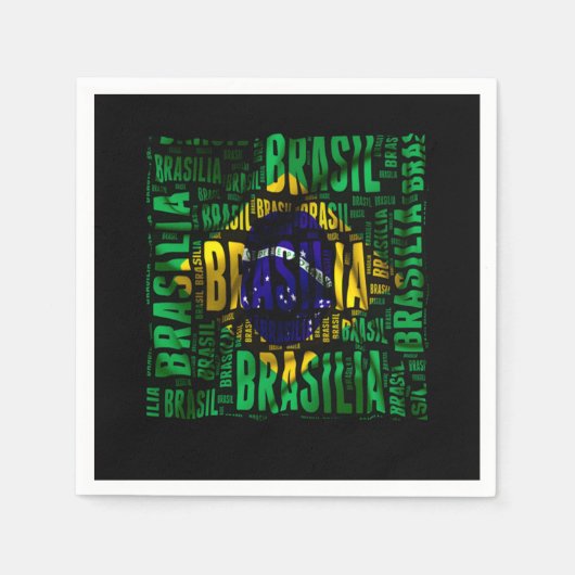 Brasilianische Flagge Brasilia Cool Art Brasiliani Serviette (Vorderseite)