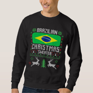 Brasilianische Flagge Brasilianischer Weihnachtssü Sweatshirt