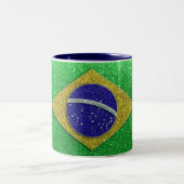 Brasilianische Flagge Brasilien Glitzer Zuhause Of Zweifarbige Tasse (Mittel)