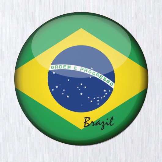 Brasilianische Flagge & Brasilien - Reise-/Sportfa Magnet