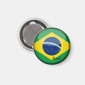 Brasilianische Flagge & Brasilien - Reise-/Sportfa Magnet (Vorderseite/Rückseite)