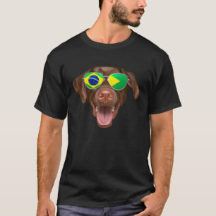 Brasilianische Flagge Brauner Labrador Retriever H T-Shirt