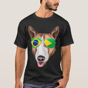 Brasilianische Flagge Bull Terrier Dog Brazil Pock T-Shirt