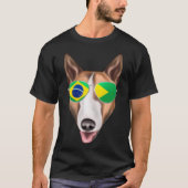 Brasilianische Flagge Bull Terrier Dog Brazil Pock T-Shirt (Vorderseite)