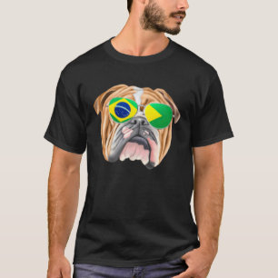 Brasilianische Flagge Bulldogge Hund Brasilien Tas T-Shirt