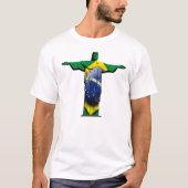 Brasilianische Flagge Christus der Redeemer T-Shirt (Vorderseite)