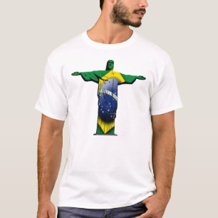 Brasilianische Flagge Christus der Redeemer T-Shirt