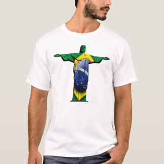 Brasilianische Flagge Christus der Redeemer T-Shirt