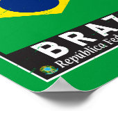 Brasilianische Flagge Emblem Distressed Vintage Poster (Ecke)