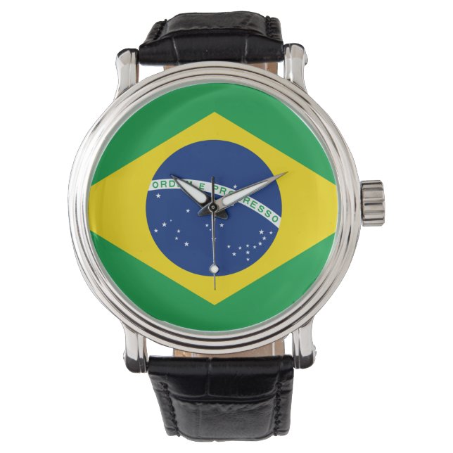 Brasilianische Flagge eWatch Armbanduhr (Vorderseite)