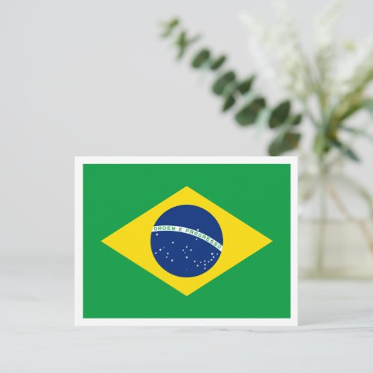 Brasilianische Flagge, Flagge Postkarte (Stehend Vorderseite)
