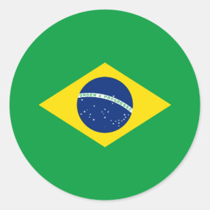 Brasilianische Flagge, Flagge Runder Aufkleber