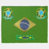 Brasilianische Flagge Fleecedecke (Vorderseite (Horizontal))