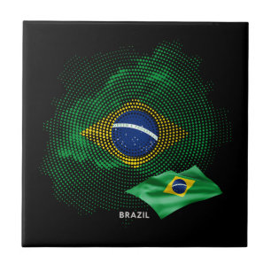 Brasilianische Flagge Fliese