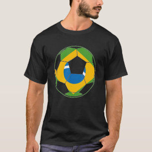 Brasilianische Flagge für Fußball-Ball-Fußball-Fra T-Shirt