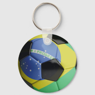 Brasilianische Flagge Fußball-Ball Schlüsselanhänger