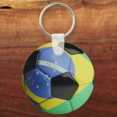 Brasilianische Flagge Fußball-Ball Schlüsselanhänger (Vorderseite)