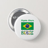 Brasilianische Flagge gekachelt personalisiertes E Button (Vorne & Hinten)