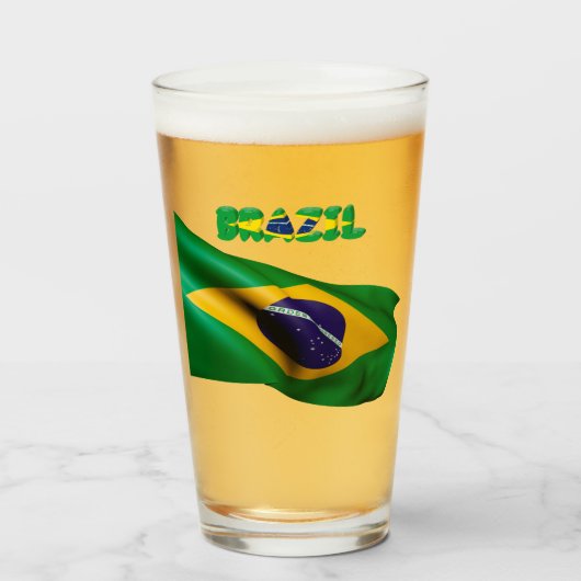 Brasilianische Flagge Glas (Vorne (Gefüllt))