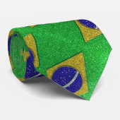 Brasilianische Flagge Glitzer Beruflich Boss Krawatte (Gerollt)