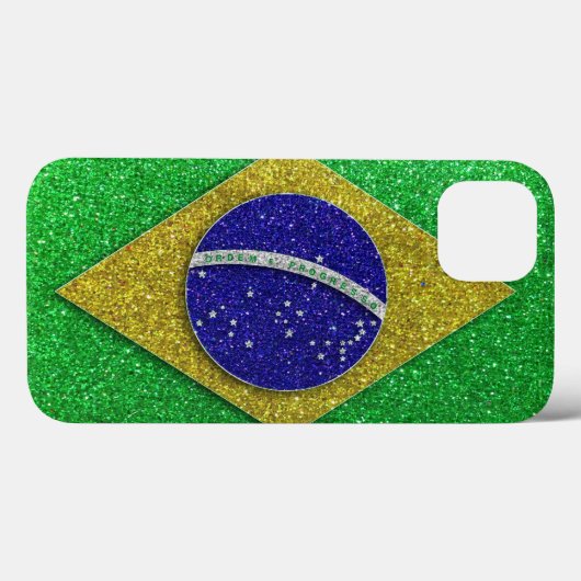 Brasilianische Flagge Glitzer Trendy Stylish Case-Mate iPhone Hülle (Rückseite (Horizontal))