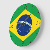 Brasilianische Flagge Große Wanduhr (Winkel)