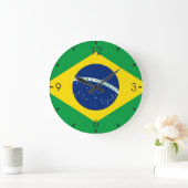 Brasilianische Flagge Große Wanduhr (Zuhause)