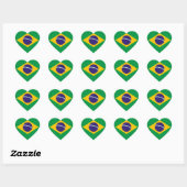 Brasilianische Flagge Herz-Aufkleber (Blatt)