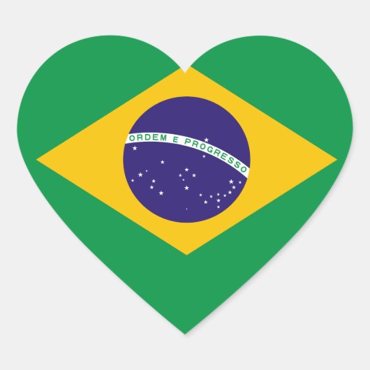 Brasilianische Flagge Herz-Aufkleber (Vorderseite)