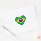 Brasilianische Flagge Herz-Aufkleber (Umschlag)