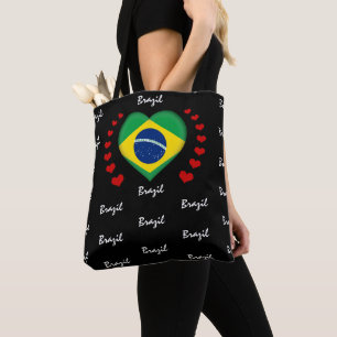 Brasilianische Flagge & Herz-brasilianische Flagge Tasche