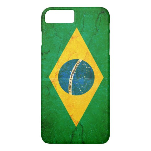 Brasilianische Flagge in Grunge Case-Mate iPhone Hülle (Rückseite)