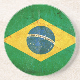 Brasilianische Flagge in Grunge Untersetzer