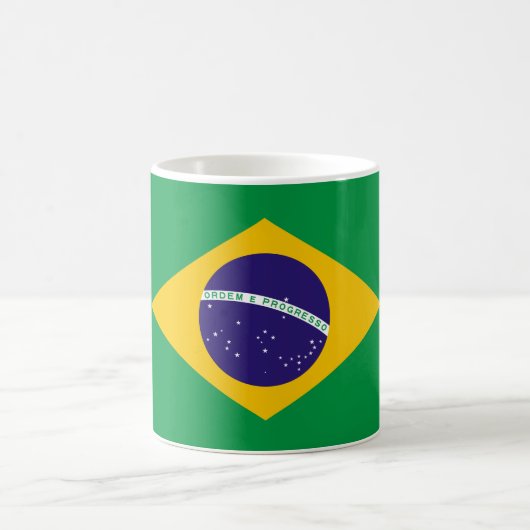 Brasilianische Flagge Kaffeetasse (Mittel)