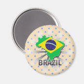 Brasilianische Flagge Karte 2.0 Magnet (Vorderseite/Rückseite)