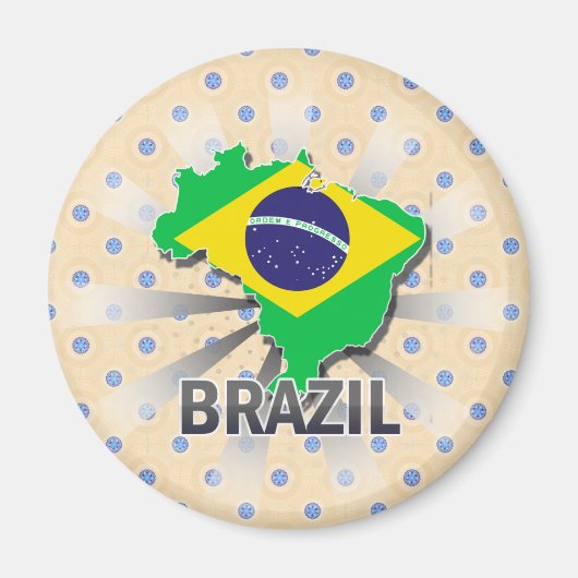 Brasilianische Flagge Karte 2.0 Magnet (Vorne)