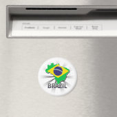 Brasilianische Flagge Karte 2.0 Magnet (In Situ (Geschirrspüler))