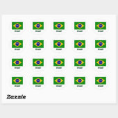 Brasilianische Flagge mit Namen Runder Aufkleber (Blatt)