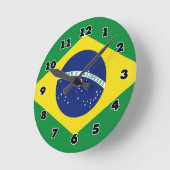Brasilianische Flagge mit Rund-Mauer-Uhr Runde Wanduhr (Winkel)